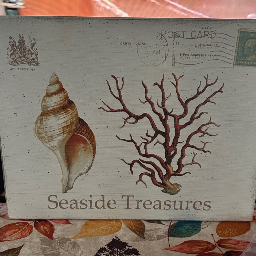 Seaside Treasures Painted Wood Wall or Table Postcard Style Decor
